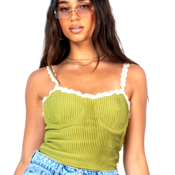 Princess Polly Arielle Bustier in Green - Picture 1 of 10